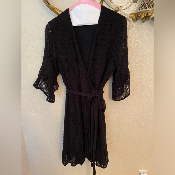 Pea in the Pod Maternity Dress black eyelet DVF - Picture 1 of 4